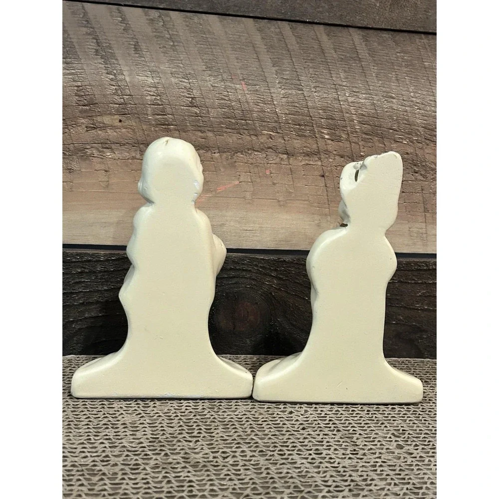 Bookends‎ 1940s Coventry Ware boy & girl ivory gold details 5